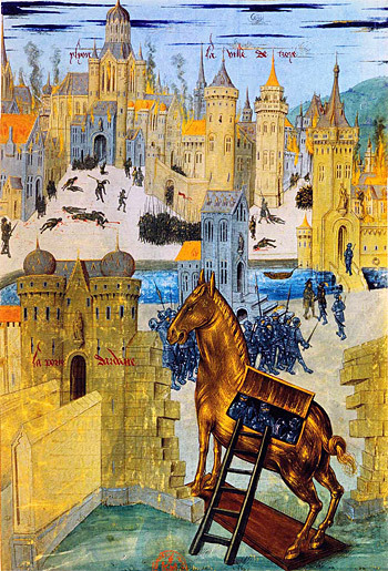 Enluminure du cheval de Troie